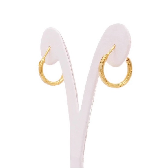 Hoop Earrings, Gold Hoop Earrings, Dainty Hoop Earrings, Wedding Gold Earrings - Picture 4 of 7